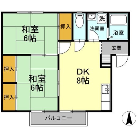 サンハイツ　Ｂの物件間取画像